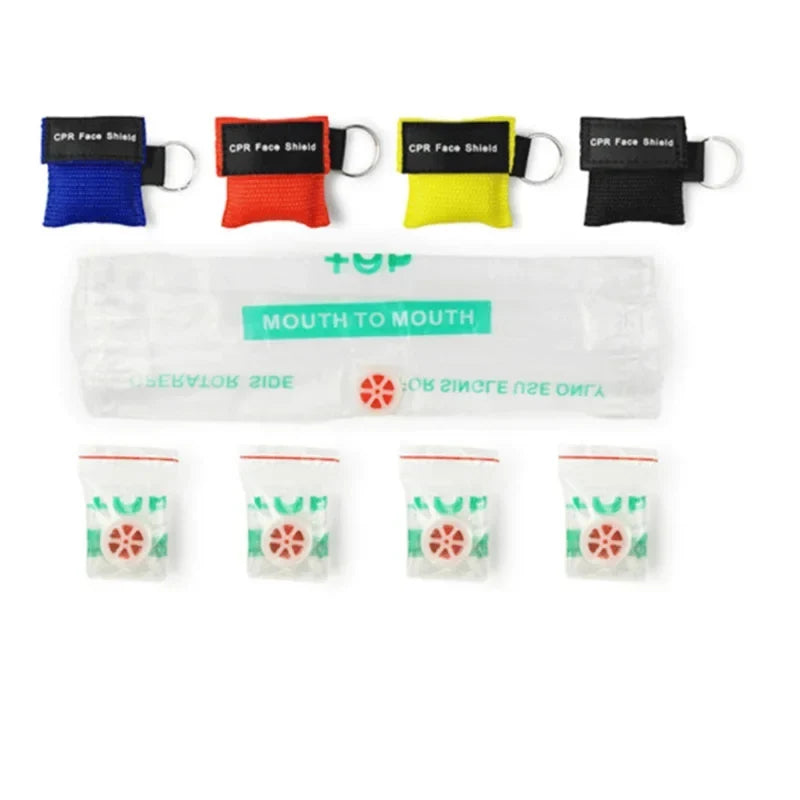 Compact CPR Face Shield Keychain | Portable Emergency Resuscitator Mask