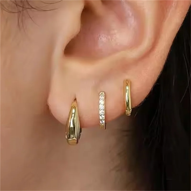 3PCS Double Flower Tragus Stud Earring Set | Cartilage Hoop and Helix Jewelry for Women