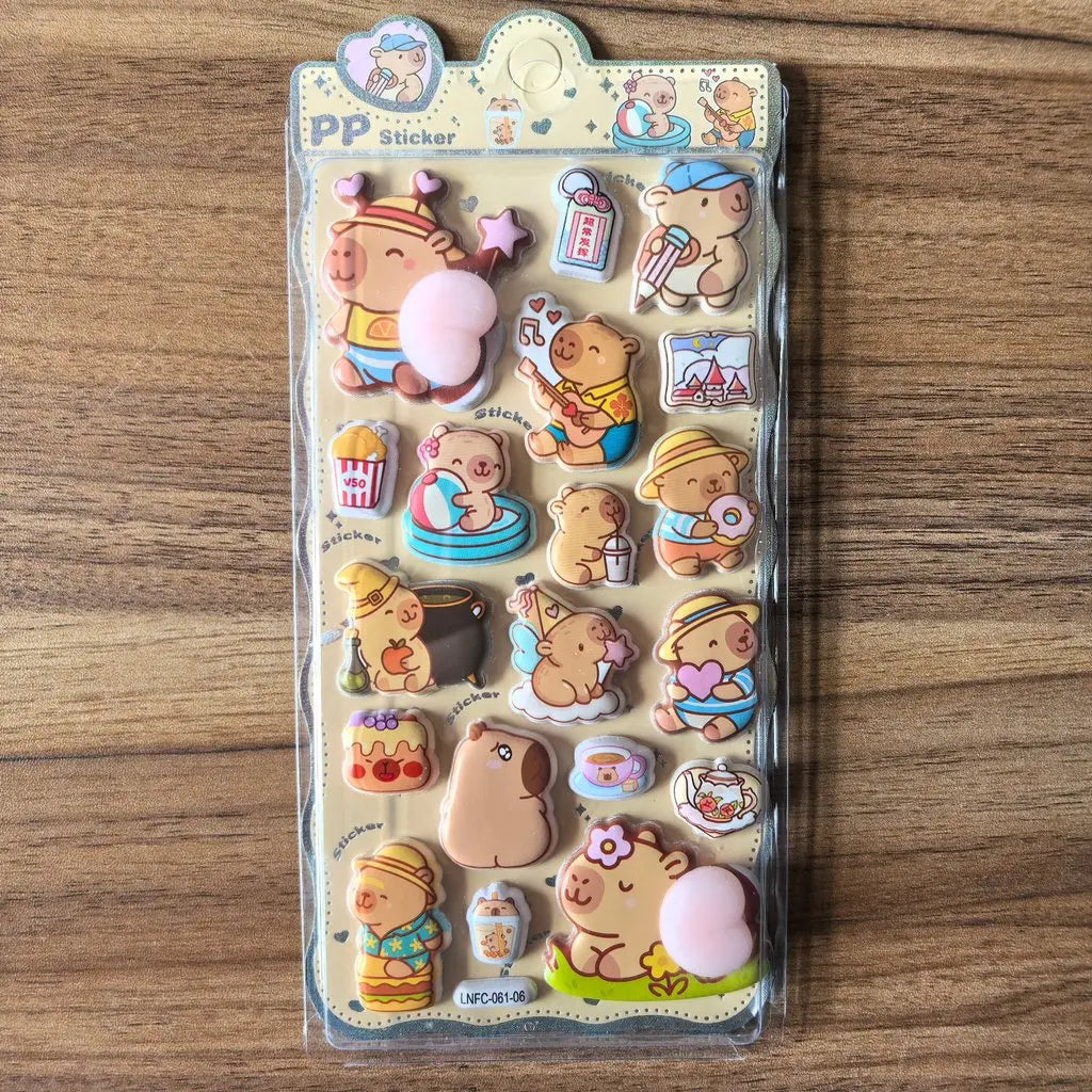 Capybara Sticker Set | 2-Pcs Planner Embellishments