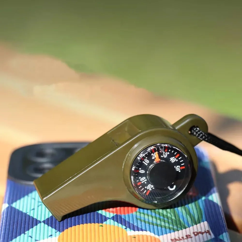 3-in-1 Compass Whistle Thermometer | Portable Outdoor Survival Tool