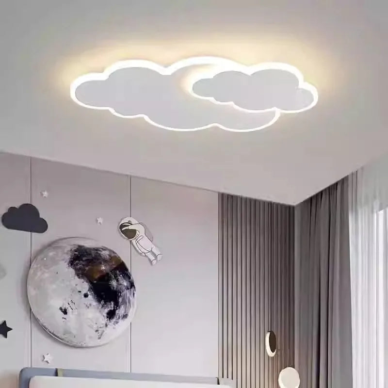 AuroraRealm Children's Bedroom LED Ceiling Lamp Creative White Cloud Boy Girl Study Fixture Lustre Home Decor Living Room Lights