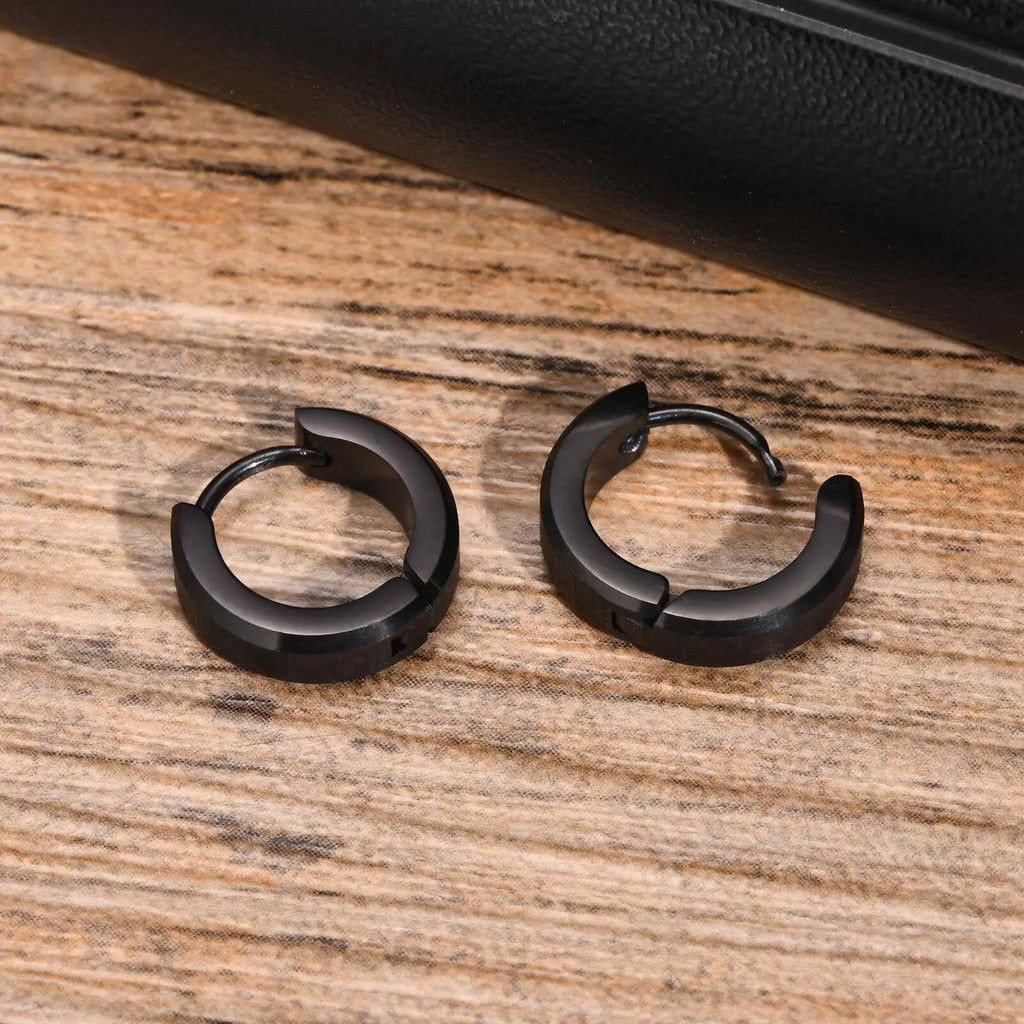 Vnox Anti Allergy Stainless Steel Hoop Earrings | Unisex Simple Metal Huggies for Men and Women