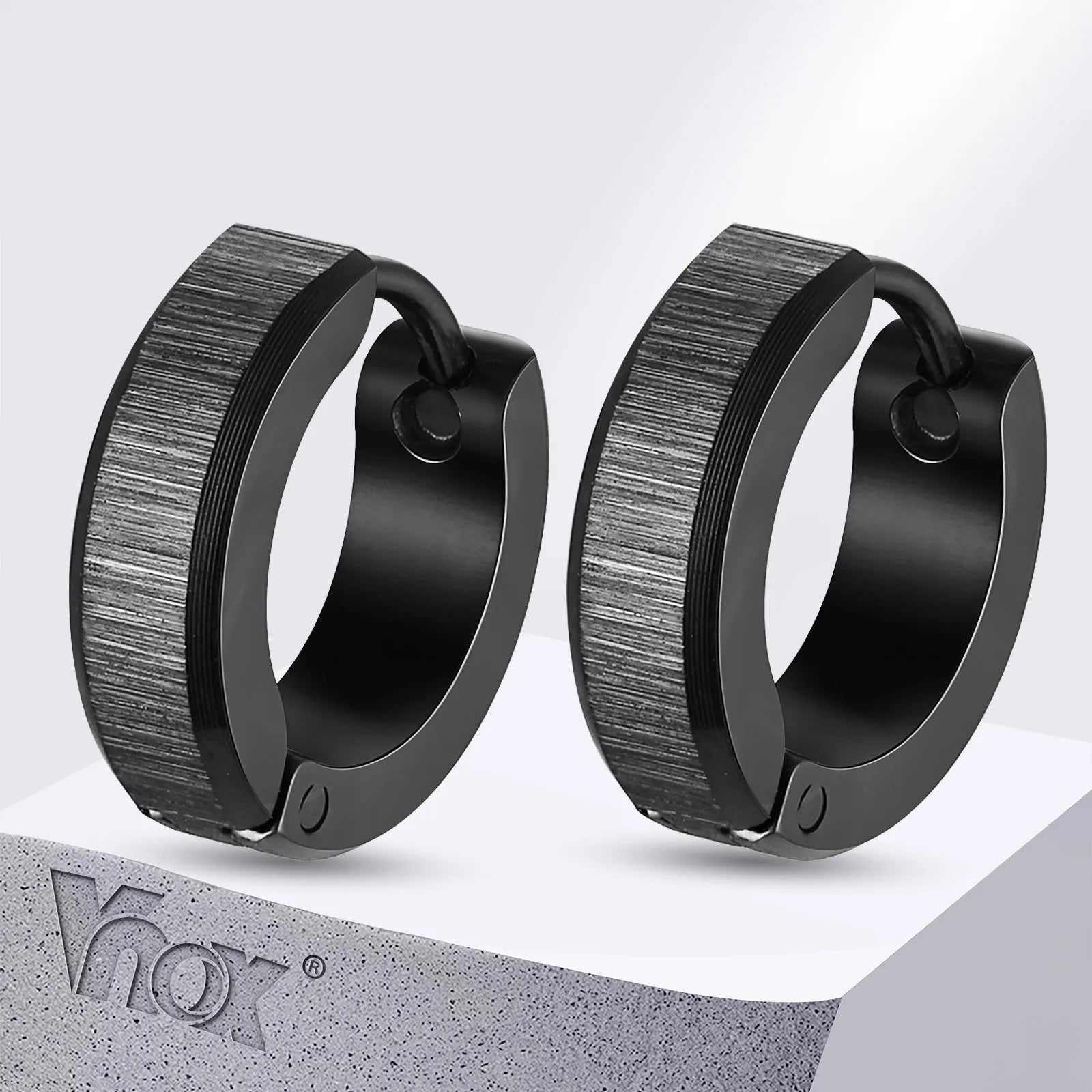 Vnox Anti Allergy Stainless Steel Hoop Earrings | Unisex Simple Metal Huggies for Men and Women