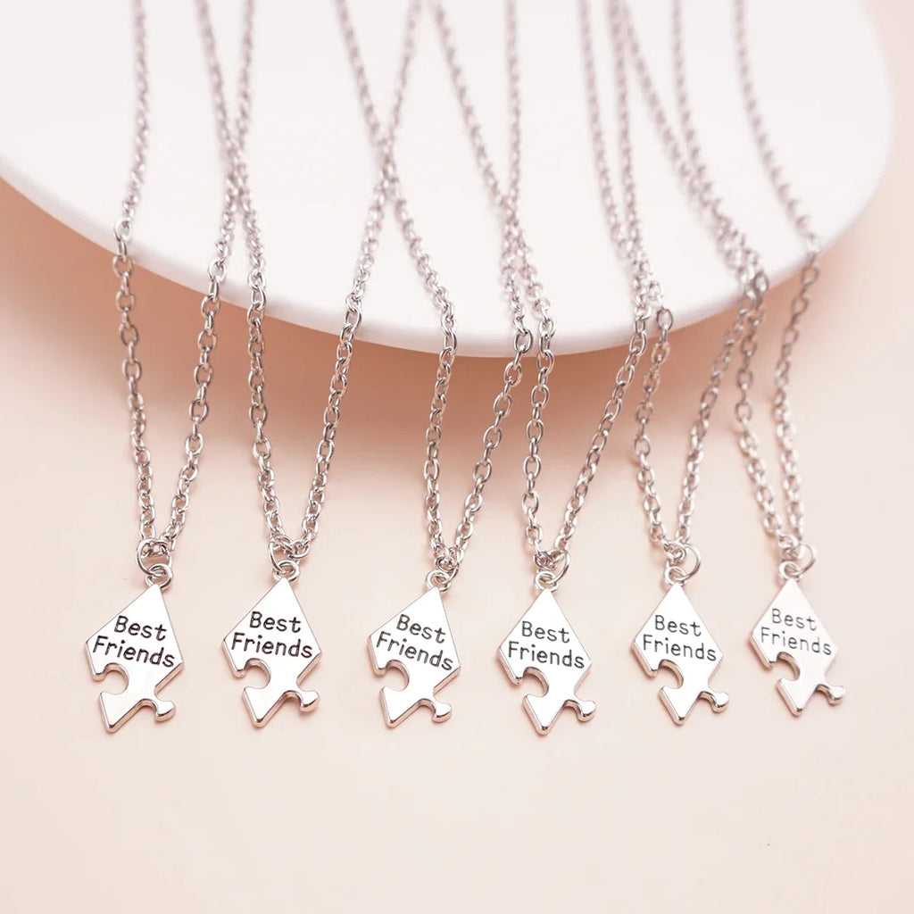 Friendship Pendant Necklace Set for Women | 6 Pcs BFF Jewelry Gift