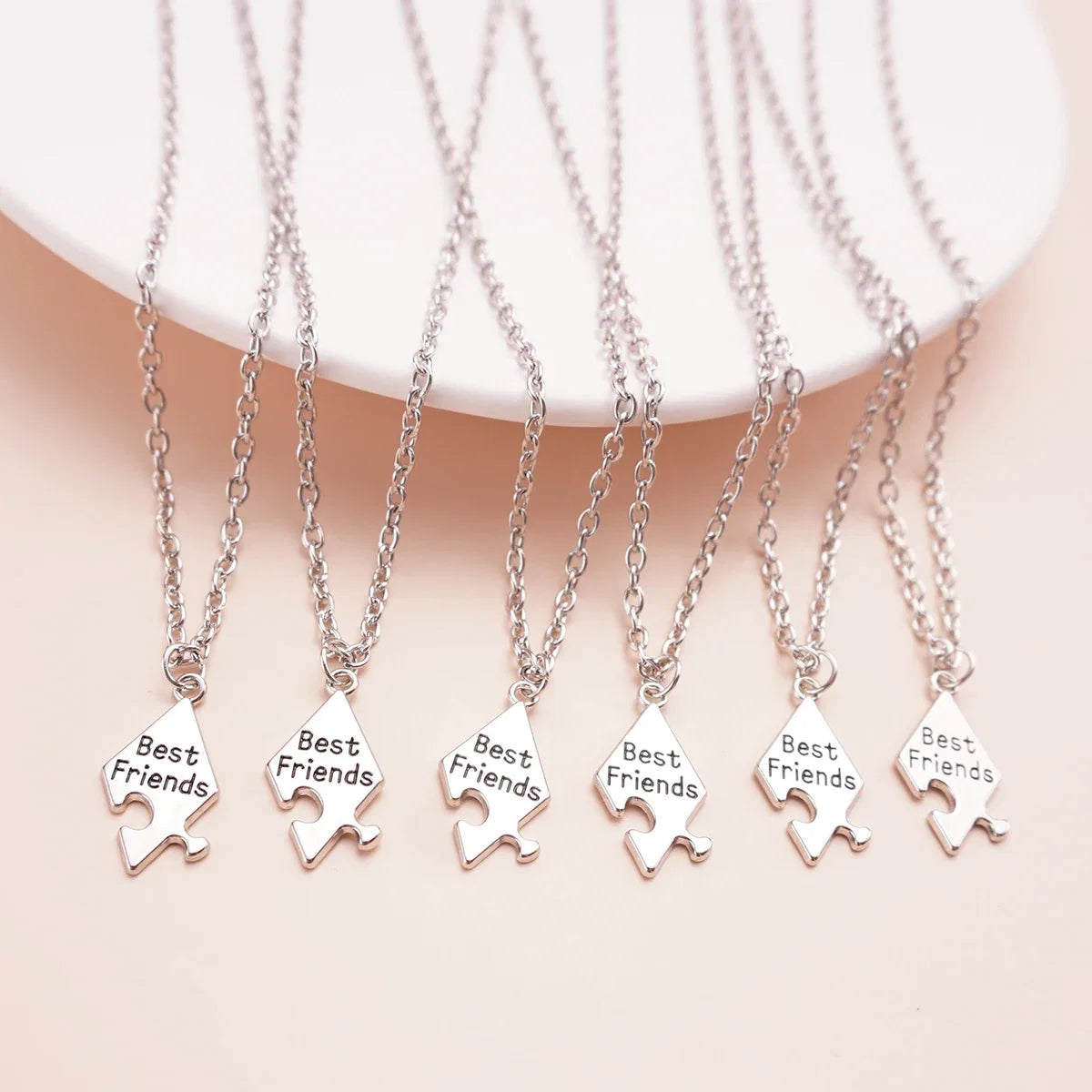 Friendship Pendant Necklace Set for Women | 6 Pcs BFF Jewelry Gift