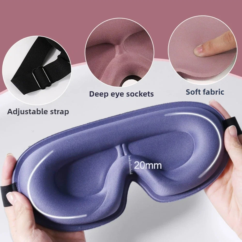 Travel 3D Sleeping Mask | Blockout Light Sleep Aid with Memory Foam