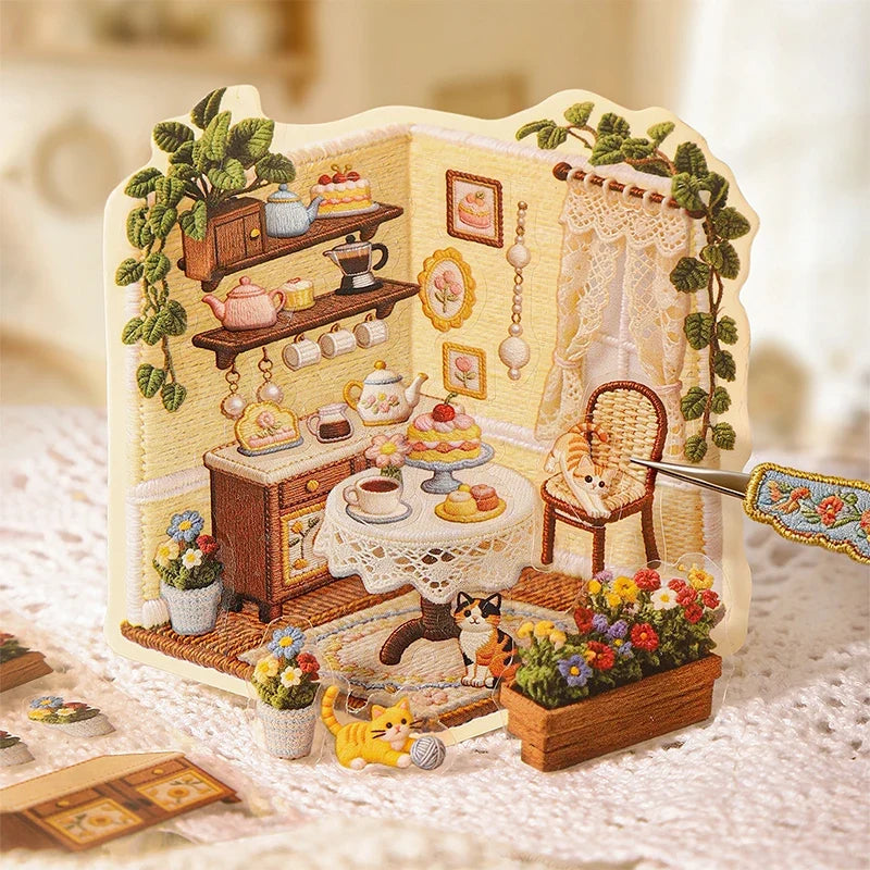3D Scenery Landscape Stickers | Spring DIY Decals for Junk Journaling