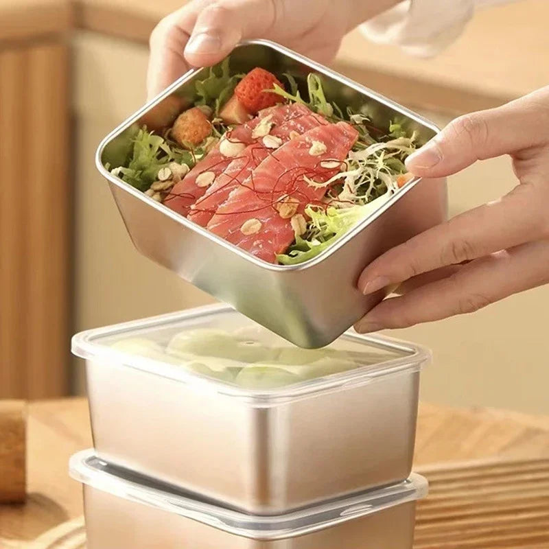 304 Stainless Steel Airtight Food Storage Container | Lunch Bento Box with Lid