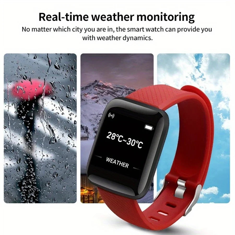 116 Smartwatch for Men Women | Fitness Tracker with Heart Rate Monitor and Message Alerts