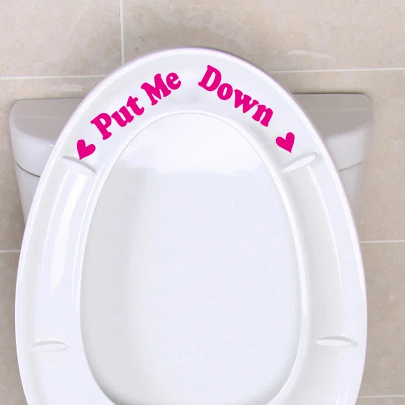 PUT ME DOWN Toilet Seat Reminder Sign | Funny Vinyl Bathroom Decal