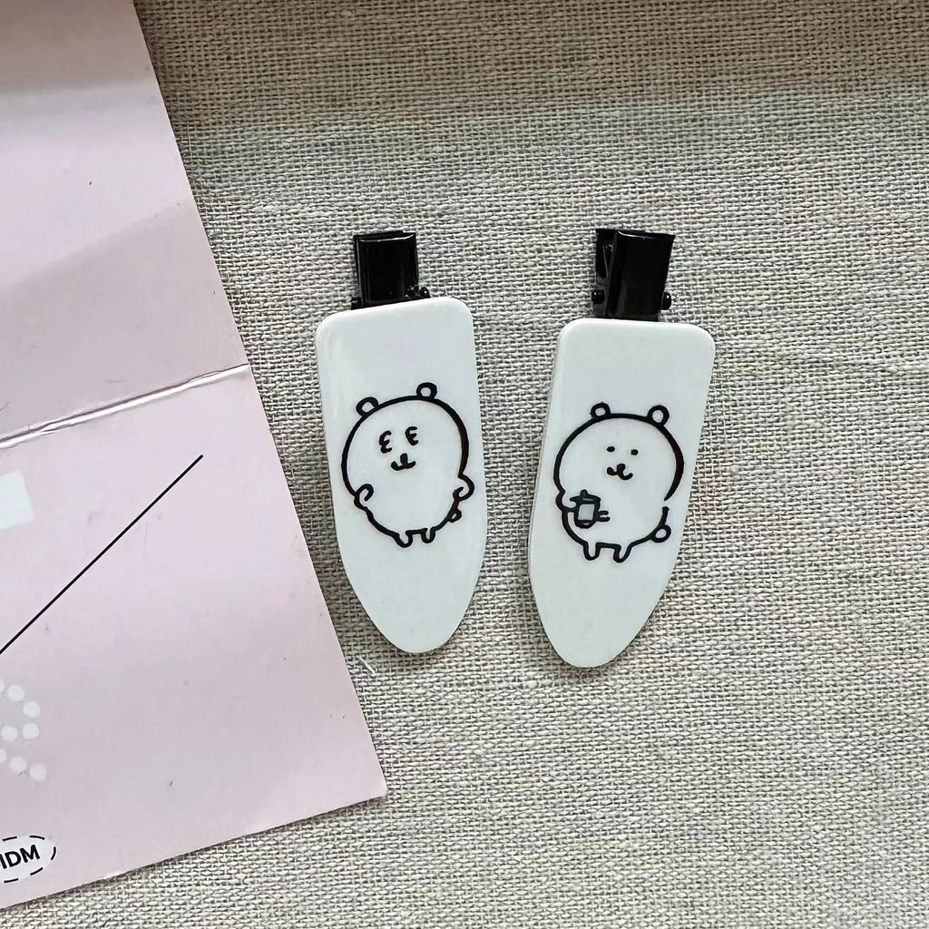 Cute Heart Bear Duckbill Hair Clip | Seamless Bangs Clip for Girls