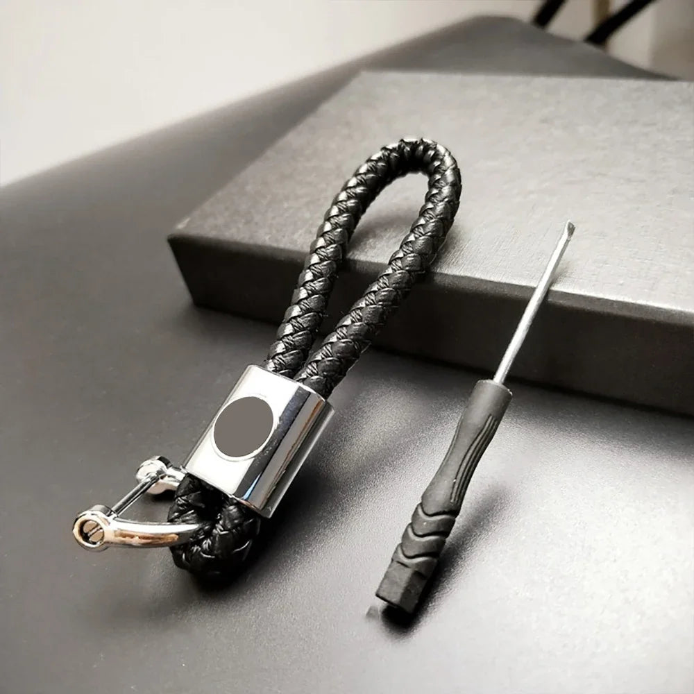 Hand-woven Leather Car Key Ring | Premium Rope Keychain for Men and Women