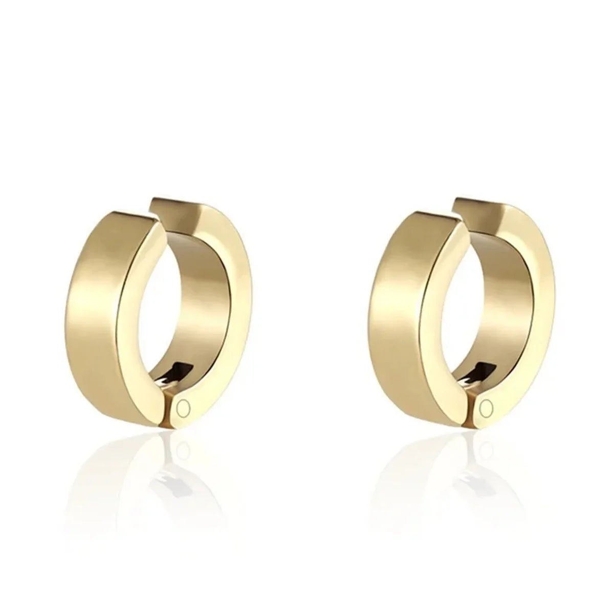 Stainless Steel Cuff Earrings for Men | Non Piercing Clip On Hoop Set