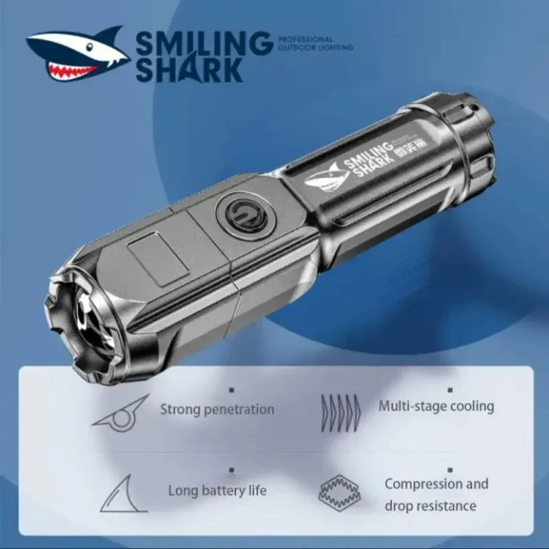 High Power LED Flashlight USB Rechargeable | Portable Zoomable Torch for Camping