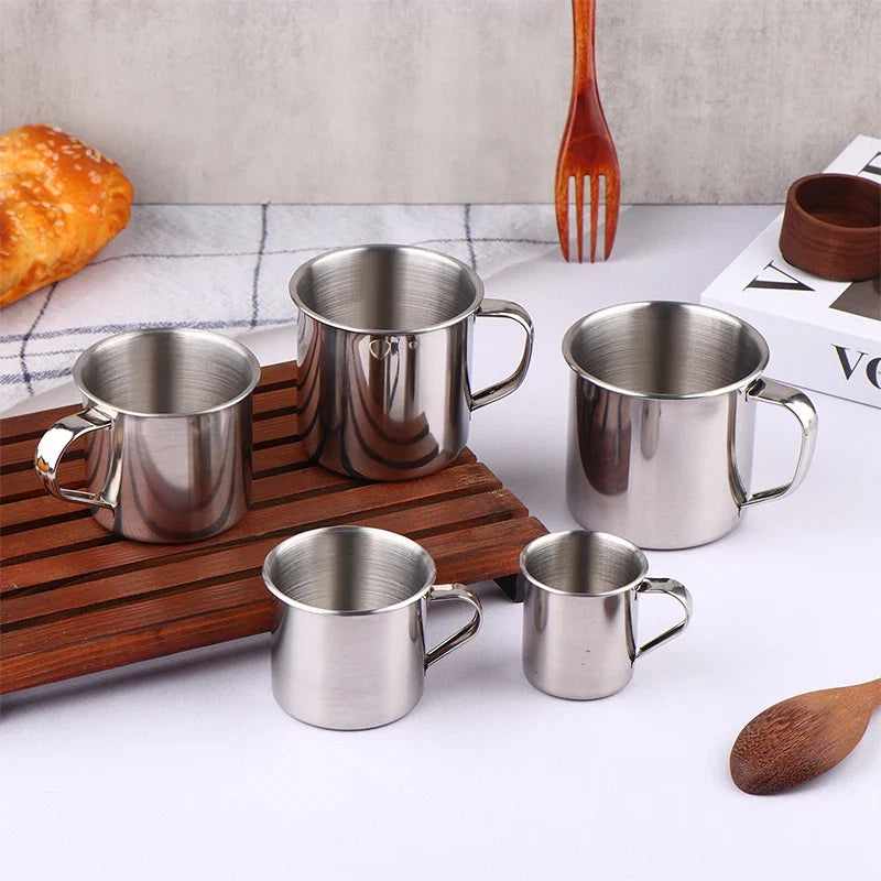 Stainless Steel Coffee Mug | Portable Camping Cup with Handle for Travel and Home