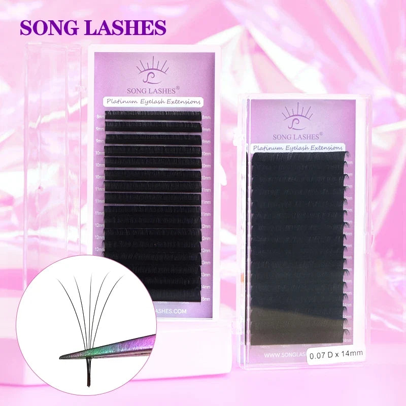 SONG LASHES Eyelash Extensions | Soft Natural Thin Tip Individual Lashes for Salon Use
