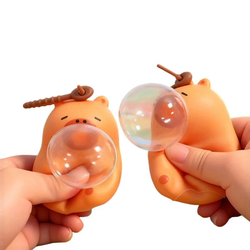 Capybara Bubble Spit Fidget Toy | Stress Relief Squeeze for Kids and Adults