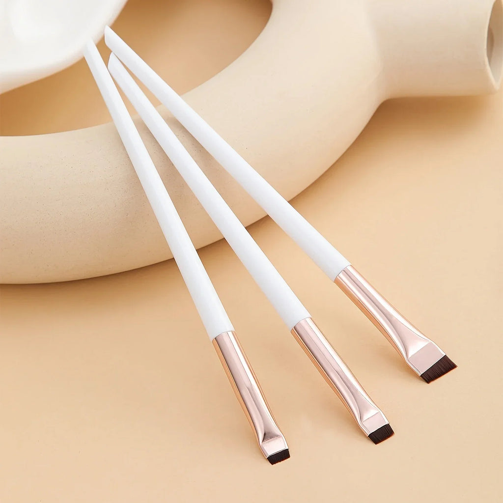 Ultra-Thin Eyebrow Brush Set | 3-Piece Angled Precision Makeup Brushes