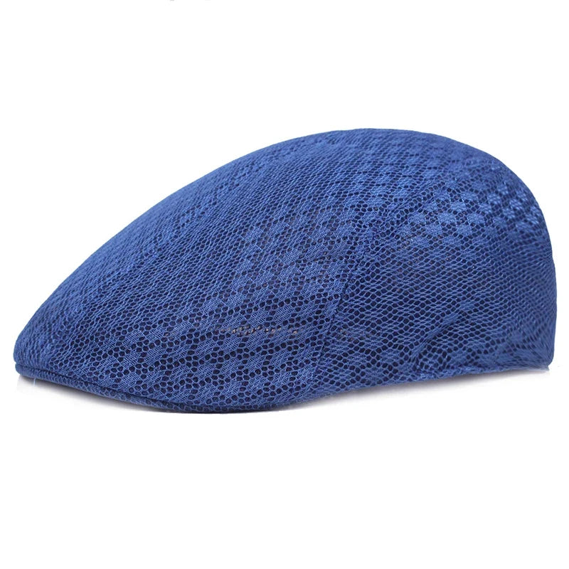 Breathable Mesh Beret Hat for Summer | Unisex Newsboy Flat Cap