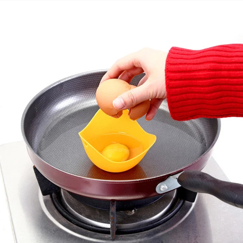 4pcs Silicone Egg Poacher Cups | Non-Stick Egg Boiler Mold for Microwave, Air Fryer, and Stovetop
