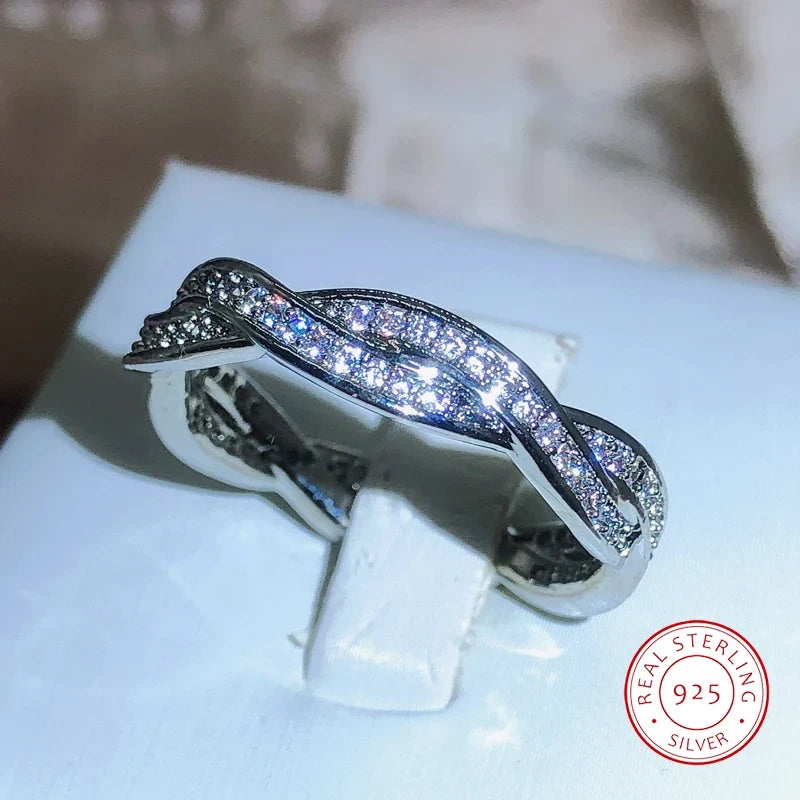 Twisted Zirconia Cocktail Ring | 925 Sterling Silver Fashion Jewelry