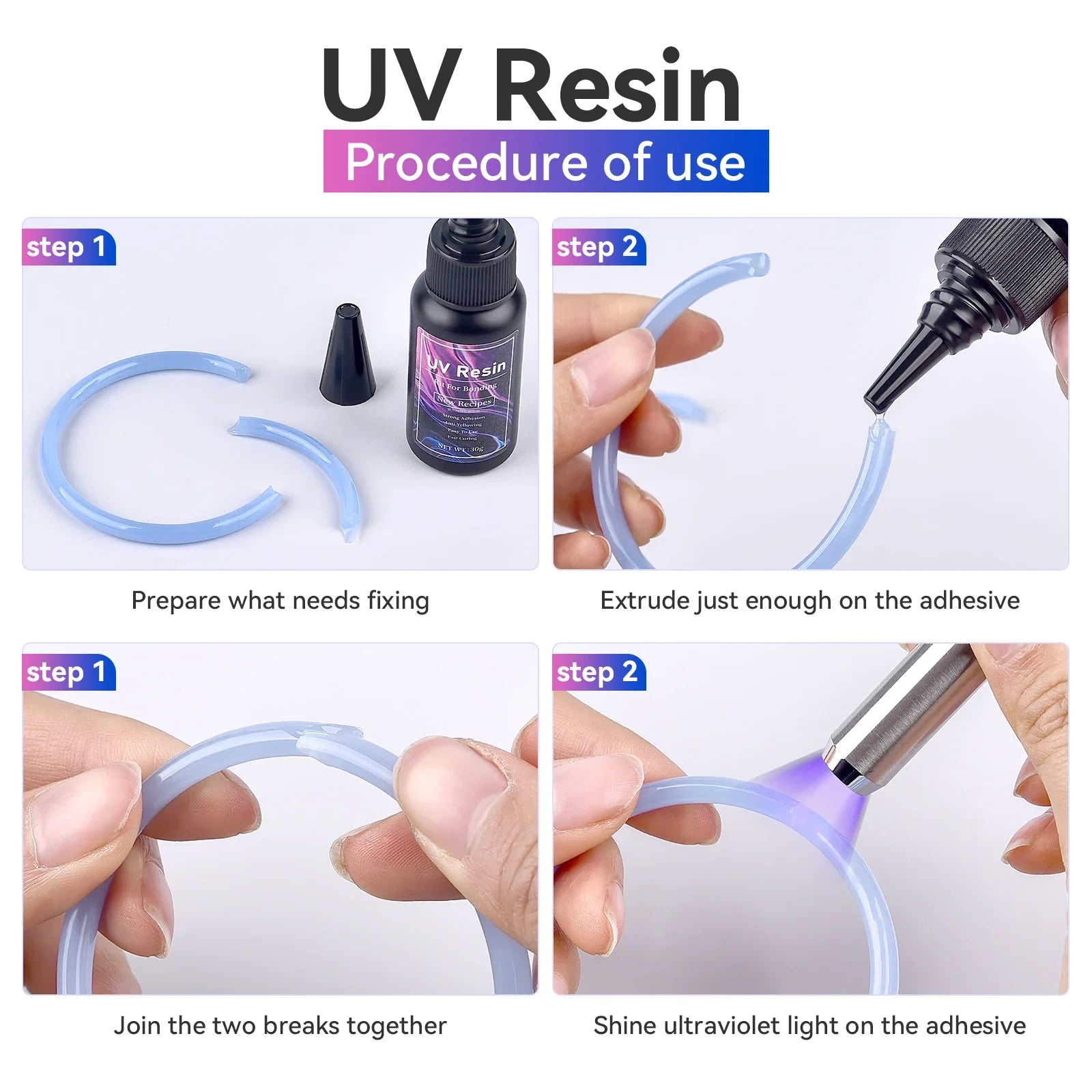 UV Epoxy Resin Glue for Jewelry Making | High Transparency Fast Drying Hardness