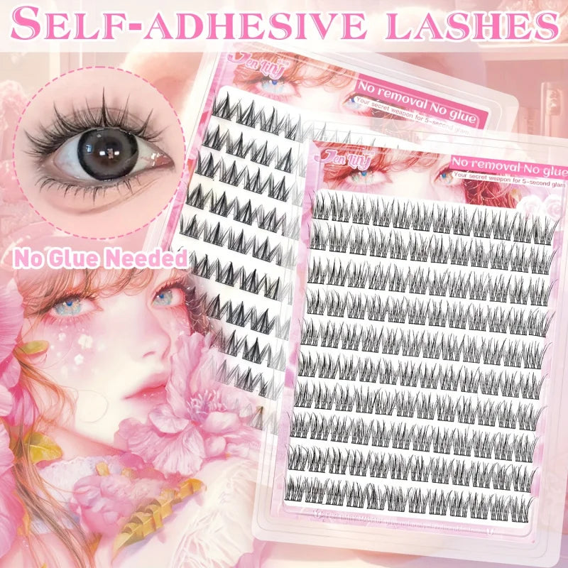 Self-Adhesive Eyelashes | No Glue Needed, C-Curl, Japanese-Korean Beauty Series for Everyday & Special Events