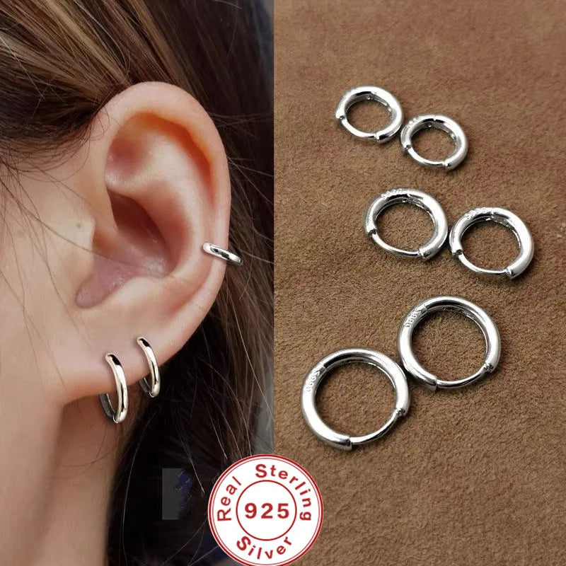 925 Sterling Silver Stud Earrings for Women | Plain Round Amethyst Earrings