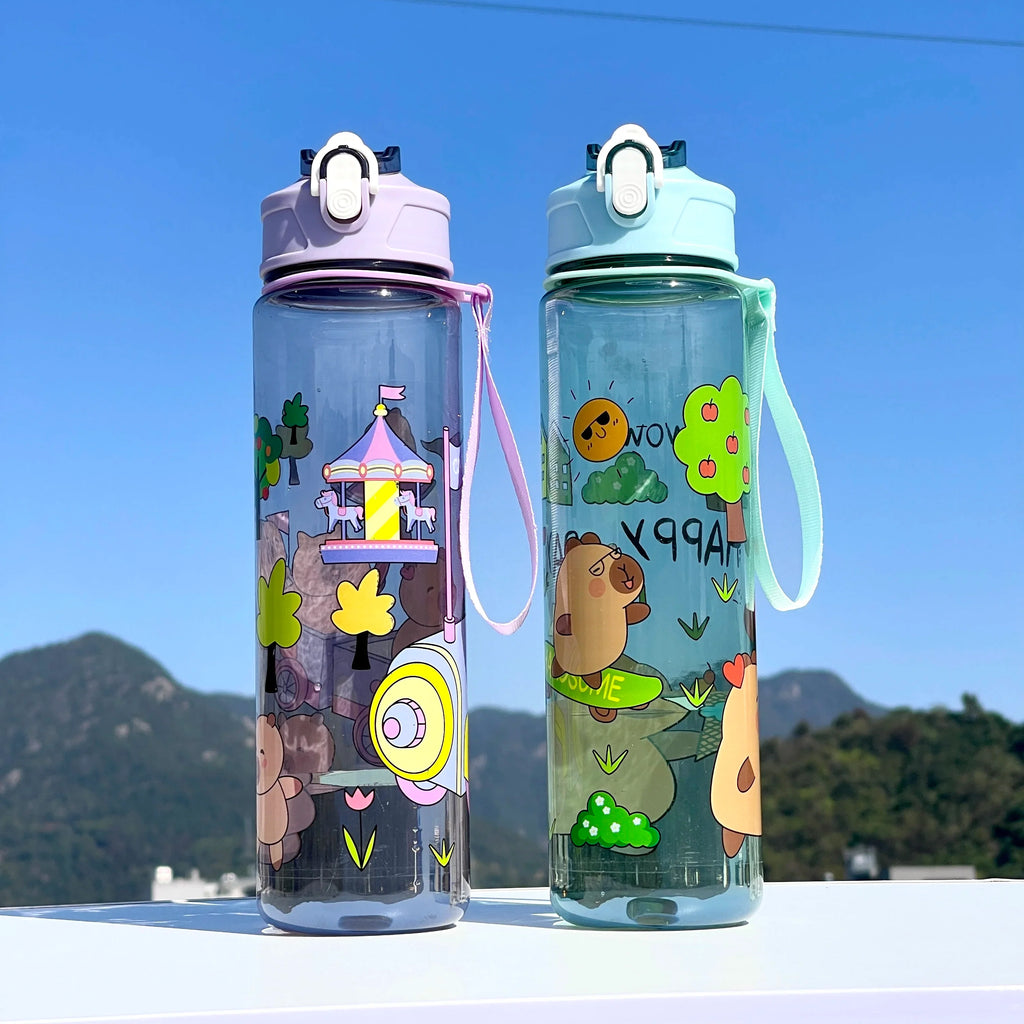 Kapibala Straw Cup 800ml | Large Capacity Portable Water Bottle for Sports and Outdoor