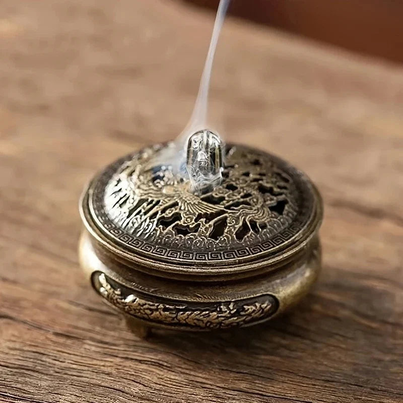 Mini Alloy Antique Three-legged Aromatherapy Stove | DIY Incense Burner for Tea Ceremony Decor