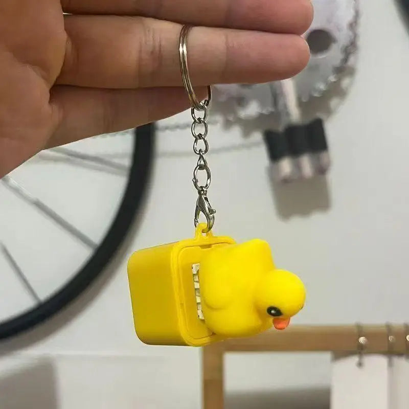 Funny Croaking Frog Duck Keychain | USB-C Rechargeable Fidget Clicker with LED Light