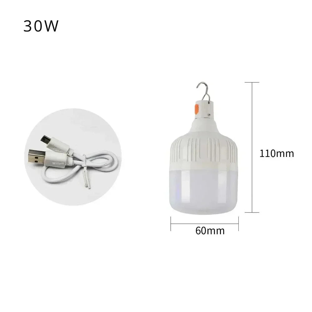 60W/30W USB Rechargeable LED Camping Lantern | Emergency Outdoor Lighting
