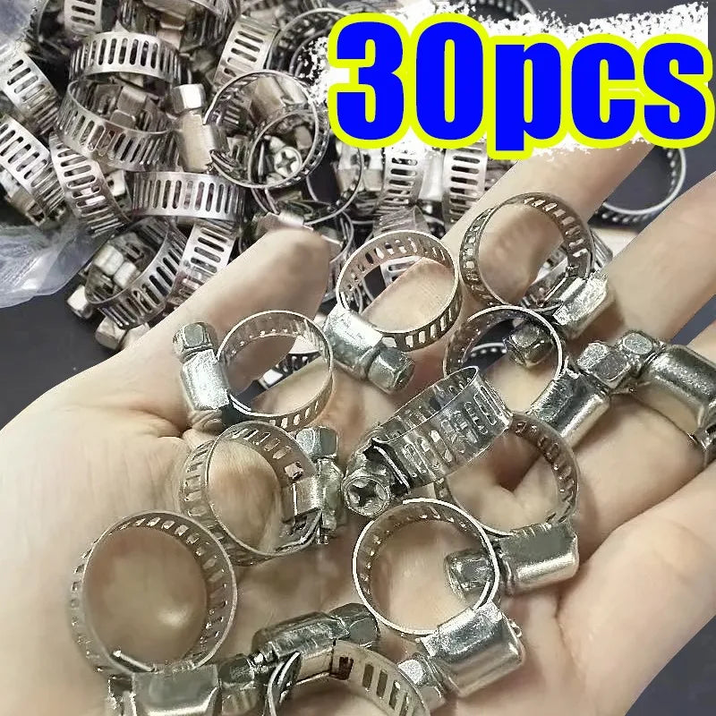 Adjustable Stainless Steel Screw Band Hose Clamps | Multi-Purpose Pipe Fasteners for Automotive and Plumbing