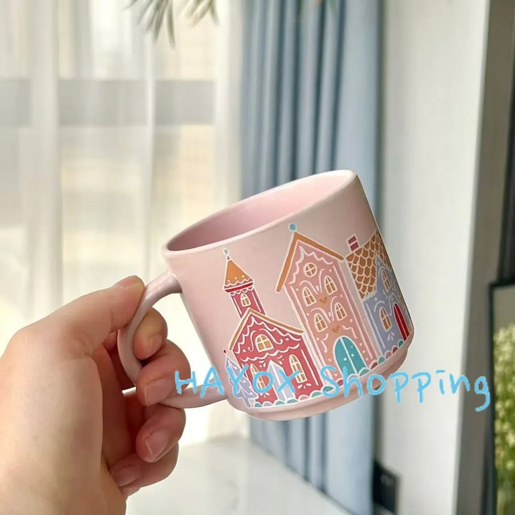 Vintage Christmas Ceramic Mug Set | Holiday Gift for Couples