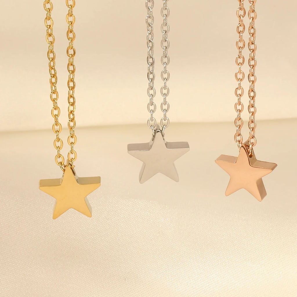 Star Pendant Necklace | Classic Tiny Star Choker for Women and Girls