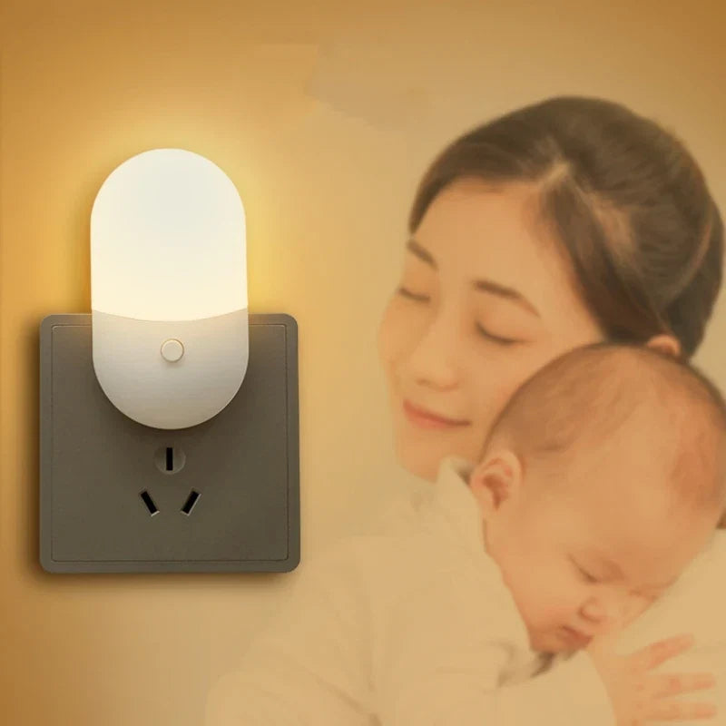 Mini Plug-In Night Light | LED Eye Protection for Bedside Baby Feeding