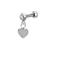 Moon Star Tragus Earring | Cz Cartilage Stud for Helix Daith Rook Piercing