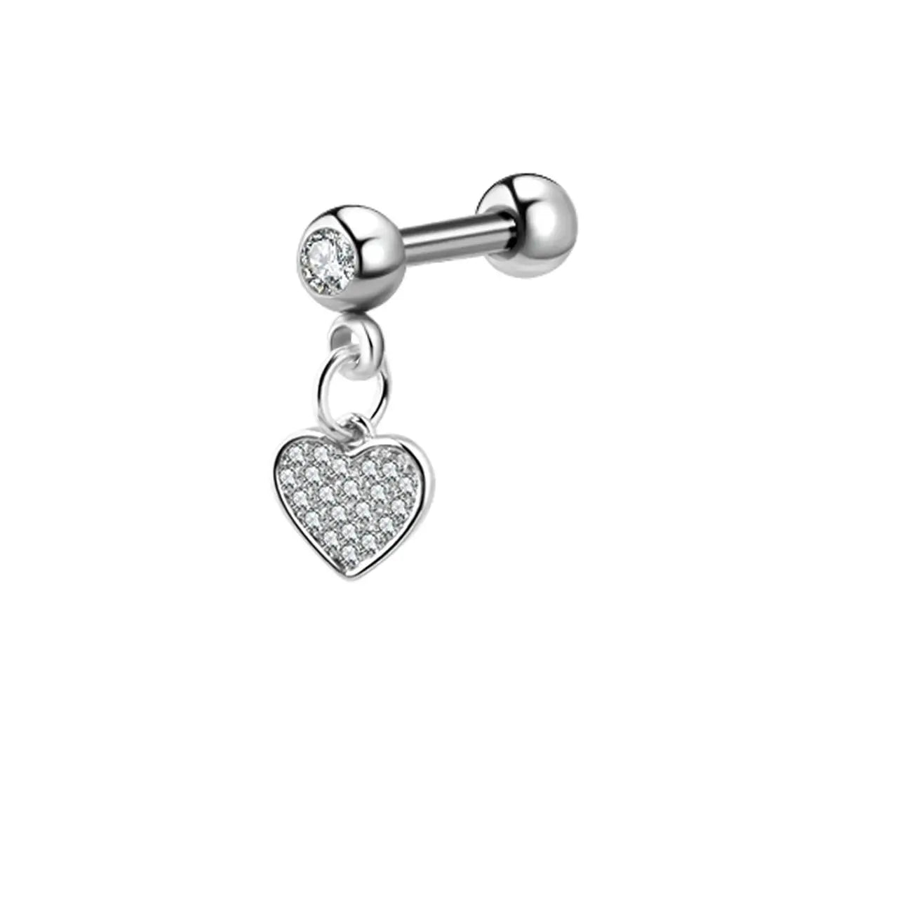 Moon Star Tragus Earring | Cz Cartilage Stud for Helix Daith Rook Piercing