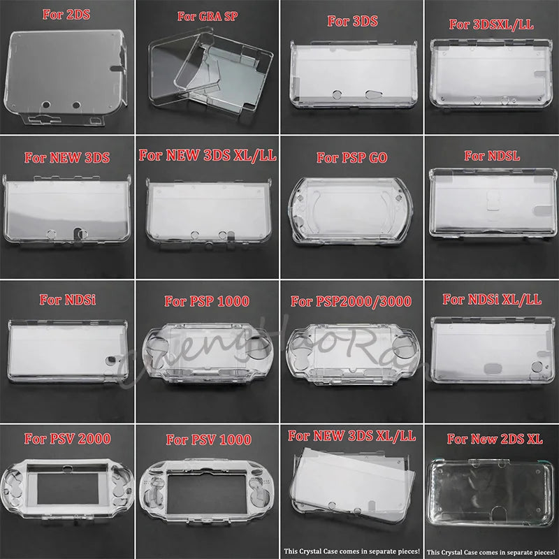 Crystal Hard Shell Protective Case | Multi-Console Cover for Nintendo and Sony Handhelds