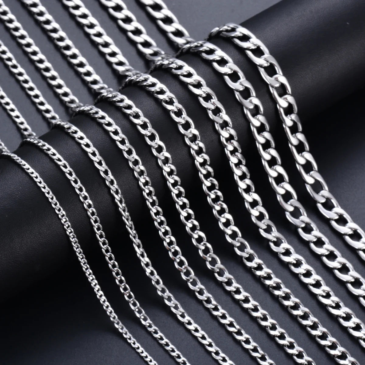 Stainless Steel Curb Cuban Link Chain Necklace | Unisex Punk Choker Jewelry