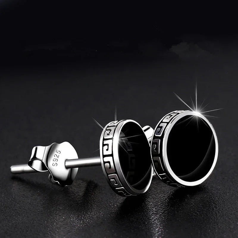 LiHong 925 Silver Men's Single Earring | Street Punk Hip-Hop Jewelry