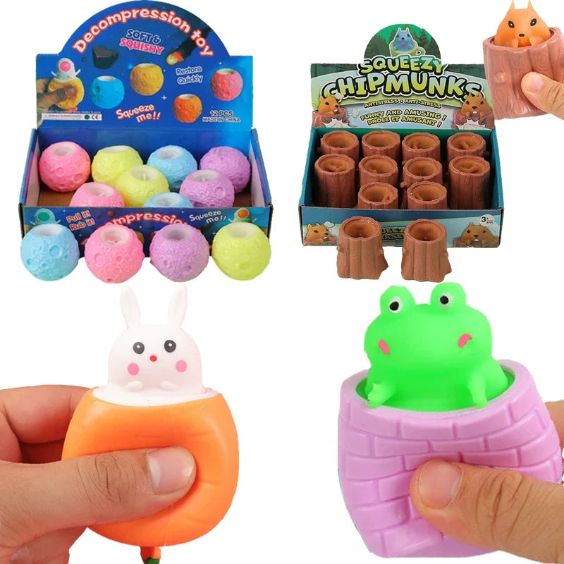 Funny Pop-Up Slow Rebound Squishy Cheese Mouse Cup | Stress Relief Desk Toy