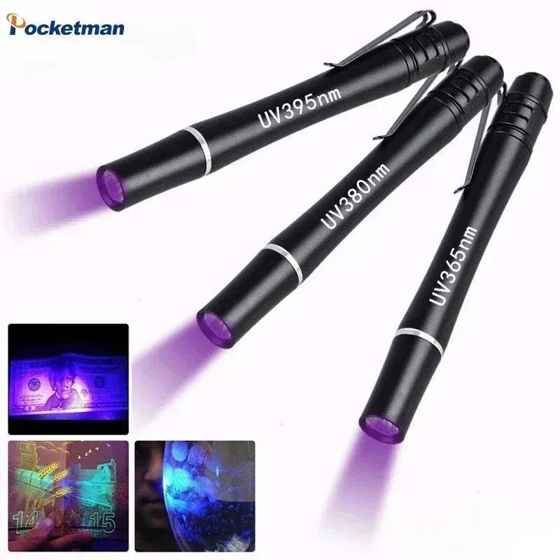 Mini UV Flashlight 365nm 380nm 395nm | Black Light Ultraviolet Lamp Torch