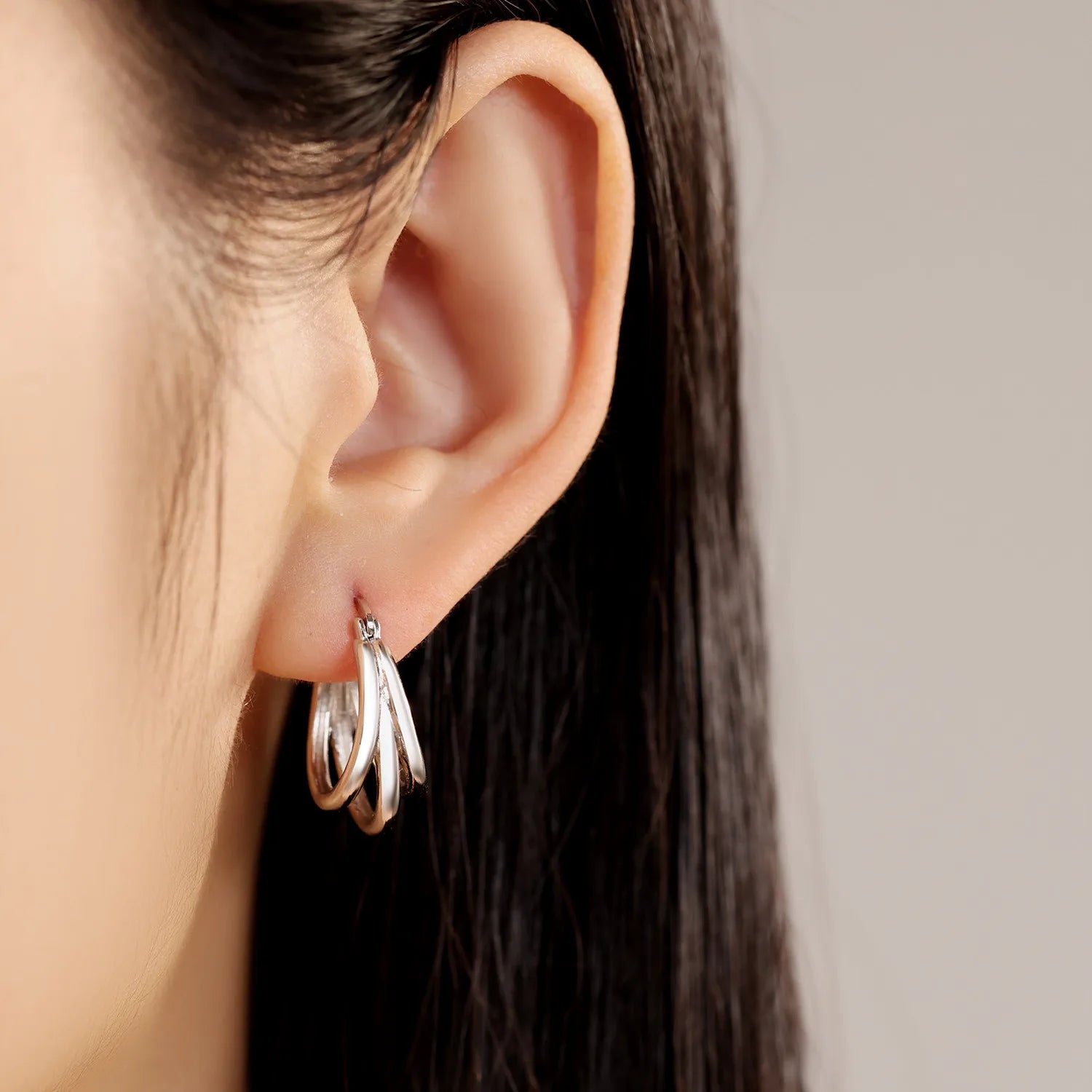 925 Sterling Silver Multi-Layer Hoop Earrings | Trendy Fine Jewelry Gift for Women