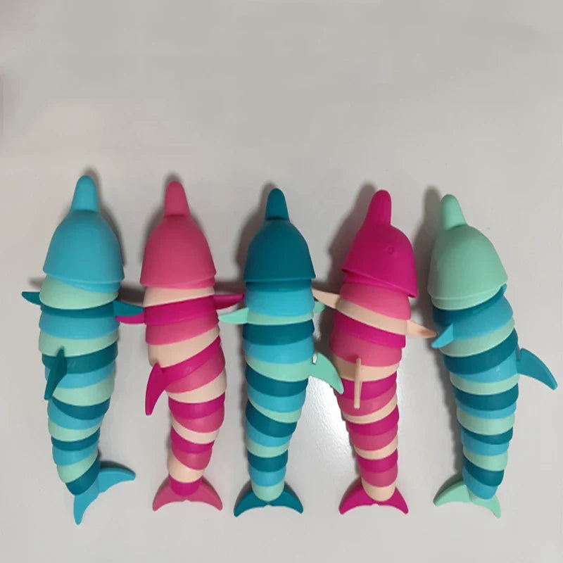 Colorful Slug Fidget Toy | Articulated 3D Sensory Toy for Stress Relief