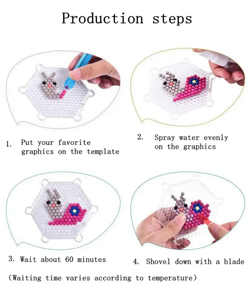 300PCS Water Sticky Beads Refill Pack | 6 Colors 3D Puzzle Toys for Kids