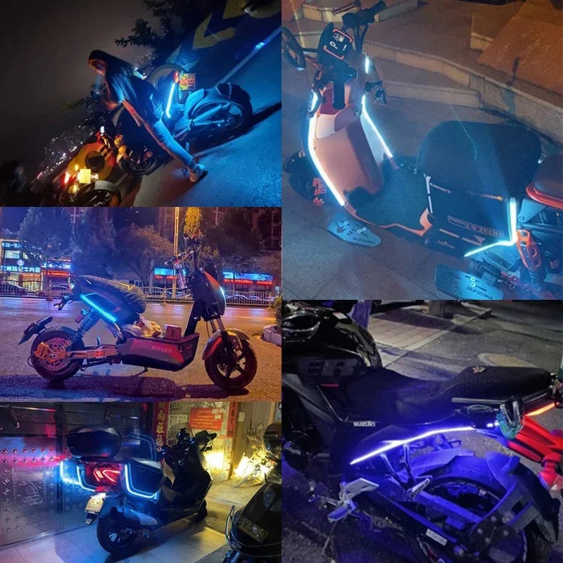 2pcs 12V Motorcycle LED Turn Signal Lights | DRL Daytime Running Lights Tail Light Strip