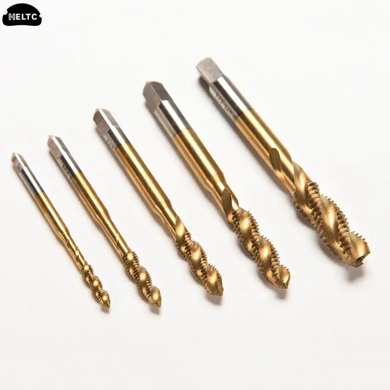 Titanium Coated HSS Spiral Fluted Machine Screw Tap Set | Metric Threading Tool