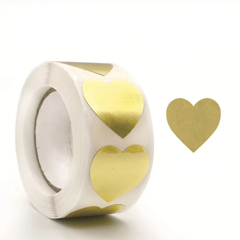 100-500PCS Thank You Stickers | Heart Shaped Merci Labels for Packaging and Gifts