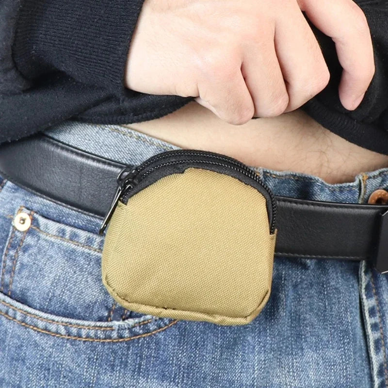 Nylon Double Zipper Coin Purse | Tactical Molle Pouch for Men